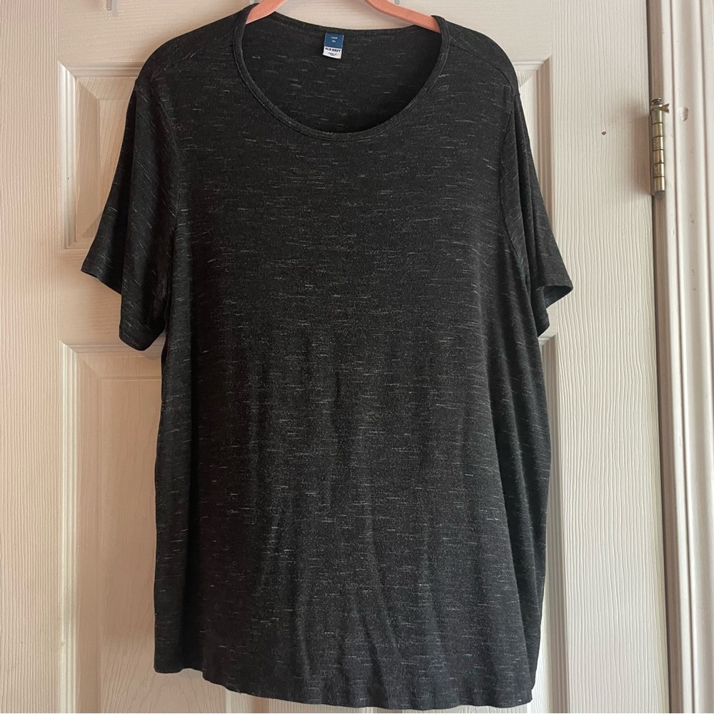 Old Navy Luxe XL Black T Shirt White Detail